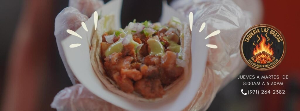 Imagen de fondo con taco-taquería las brasas