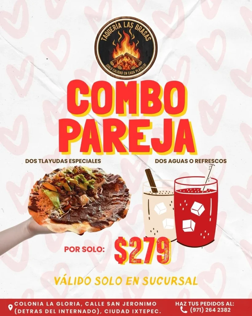 Combo Parejas Combo para parejas con tlayuda y tacos